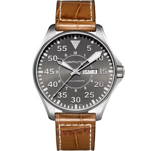 Hamilton Silver and Brown Men's Watch